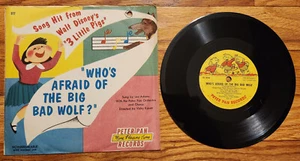Who's Afraid of Big Bad Wolf -Disney's 3 Little Pigs Peter Pan Record 1955 #372 - Imagen 1 de 1