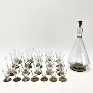 Rare Holmegaard Danish Art Deco Funkis Jacob Bang Decanter 23 Glass Set Barware - Picture 1 of 12