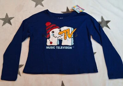 Talla S MTV Muñeco de Nieve Manga Larga Niños Camisa Cabana Corona e Hiedra Invierno Navidad Foto 1 de 4