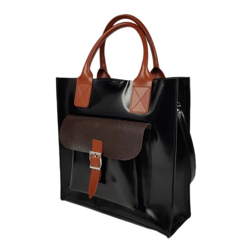 COACH Borsa a mano donna VERA PELLE tote bag tracolla marrone multicolore borsetta