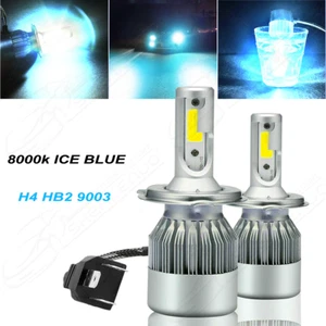 H4 9003 COB LED Headlight Bulbs Conversion Kit High Low Beam 60W 8000K Ice Blue - Picture 1 of 12