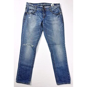 Pantalones de mezclilla para mujer TOMMY HILFIGER holgados novio no elásticos lavado a la piedra claro talla 4 - Imagen 1 de 11