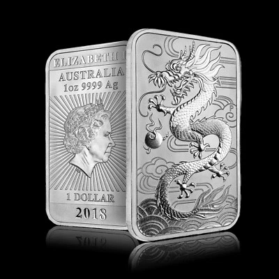 4 Silver DRAGON BAR LINGOTTI PERTH MINT ARGENTO - Immagine 1 di 4