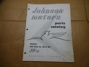 1956 Johnson RDE-18 RDEL-18 18E 18C 30 HP Outboard Motor Parts Catalog 376751 - Picture 1 of 4