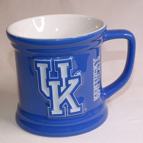 University Of Kentucky UK Wildcats Encore Ceramic Coffee Tea Mug Raised Logo Cover