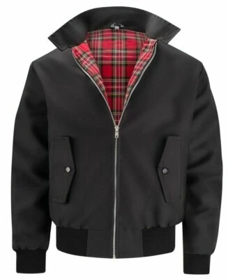 MENS HARRINGTON JACKET MOD SKINHEAD VINTAGE SCOOTER BIKER RETRO LIGHTWEIGHT COAT - Image 1 of 2