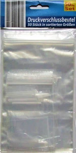 50tlg. Set Druckverschlussbeutel Schnellverschluß / wiederverschließbare Beutel - Bild 1 von 2
