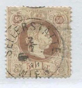 Austria 1867 50 kr CDS used pulled perf fault - Picture 1 of 1