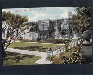 F1666 UK Haddon Hall Derbyshire Home Garden Steps vintage postcard - Picture 1 of 2