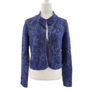 Anthropologie Knitted & Knotted Small Jacket Nightshade Floral Tweed Jacquard - Picture 1 of 11