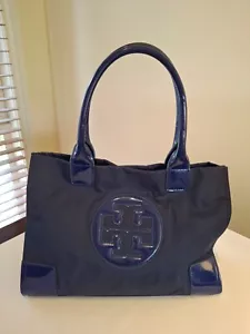 Tory Burch, Ella navy nylon/patent leather tote bag, 34 x 24cm, good condition - Picture 1 of 11