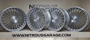 22 SILVER STAGGERED CONCAVE RF22 WHEELS MASERATI QUATTROPORTE & GHIBLI 14-24 - Picture 1 of 15