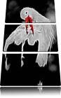 anmutiger groer Storch putzt sich 3-Teiler Leinwandbild Wanddeko Kunstdruck