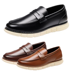 Men Lightweight Penny Loafer Shoes Comfortable Slip on Casual Dress Shoes - Picture 1 of 38