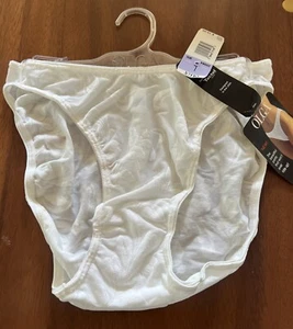 Vtg Y2K Olga Hi Cut Bikini Womens Large Panties Hi-Kini #20084 White Sheer - Picture 1 of 6