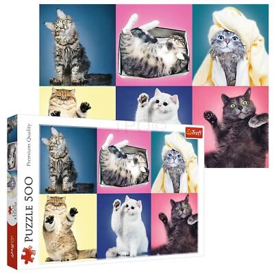 Trefl 500 Piece Kids Large Cute And Cuddly Kittens Cats Floor Jigsaw Puzzle NEW - Image 1 of 4
