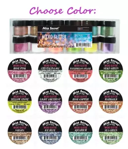 Mia Secret Nail Art Powder 12 Colors - MICRO GLITTER 0.25 oz - CHOOSE COLOR: - Picture 1 of 13