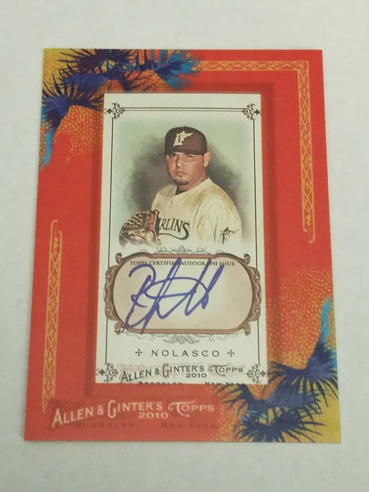 Ricky Nolasco 2010 Topps Allen & Ginter Autograph Auto Mini SP Florida Marlins - Image 1 of 3