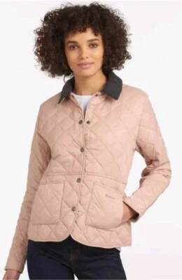 BNWT Barbour Deveron Quilted Jacket Pale Pink Womens Size 12 - Image 1 of 4