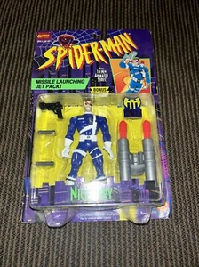 TOY BIZ 1995 MARVEL COMICS SPIDER-MAN 'NICK FURY' w/ MISSILE LAUNCHING JET PACK - Picture 1 of 4