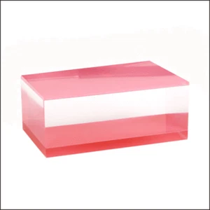 Optical Display - d7.PNK - Large Rectangular Acrylic Block in Pink - Picture 1 of 1