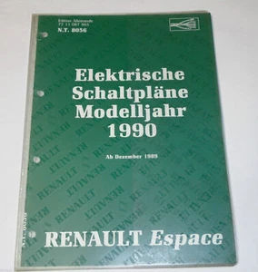 Workshop Manual Renault Espace Electric Schematics Model Year 1990 - Picture 1 of 1