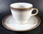 MITTERTEICH BAVARIA White Cobalt Blue & Gold Wide Edge Coffee Tea Cup & Saucer