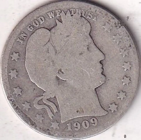 1909-D SILVER Barber Quarter #256 - AG - BEAUTIFUL COLOR - BEAUTIFUL COIN Cover