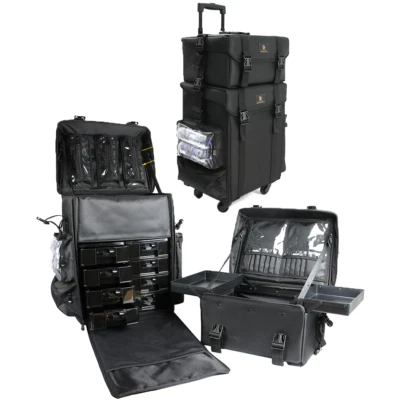 UNHO Friseurkoffer Trolley Makeup Artist Koffer Schminktrolly Kosmetikkoffer groß XXL