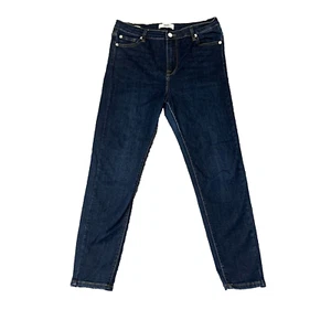 Pantalones de mezclilla Diesel para mujer tiro alto ajustados azul oscuro calce al tobillo elásticos 12 W32 L26 - Imagen 1 de 11