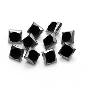 5-teiliges Set 0,10 ct natürliche opake schwarze lose Diamanten Princess-Schl... - Bild 1 von 1