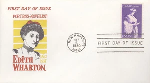 1980 FDC - Scott # 1832 - Edith Wharton - Jack Davis Cachet - Imagen 1 de 1