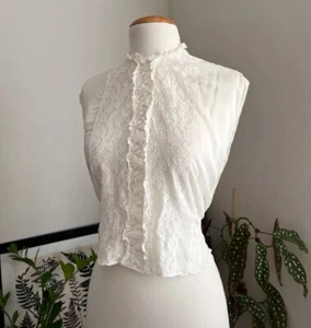 Vintage 40er 50er Jahre Damen Jami Spitzendetail transparent Dickey Negligee - Bild 1 von 18