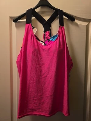 ZeroXposur Tankini Top Floral Clavel Traje de Baño Talla 0X CORREA ANCHA 2 EN 1   Foto 1 de 4