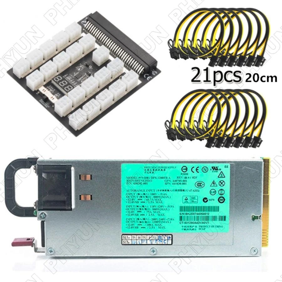 20CM 6Pin To 8Pin Power Cable For HP+1200W Power Supply +21 Ports Breakout Board - Image 1 of 4