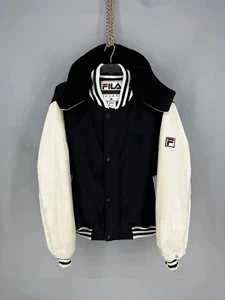 Vintage FILA Gore-Tex Varsity Jacket Men’s Size L Made in Italy Rare Black White - Picture 1 of 17