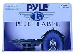 New PYLE PL573BL 6X8" / 5x7" 300 Watts 3-Way 4 OHM Car Stereo Speakers Pair Blue - Picture 1 of 3