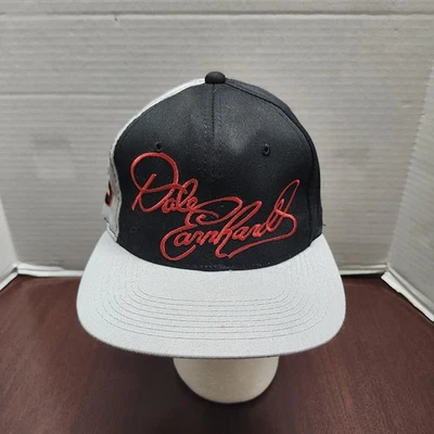 复古 Dale Earnhardt 帽子 Snap Back NASCAR 赛车温斯顿杯黑色 90 年代 — 第 1/4 张图片