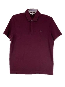 Camisa Polo Lacoste Hombres XL Borgoña Tejida Golf Aire Libre Universidad Informal Preppy - Imagen 1 de 8