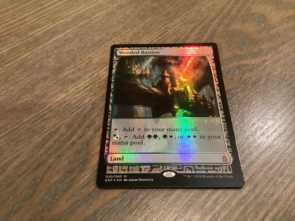 MTG Magic the Gathering Wooded Bastion (30/45) Zendikar Expeditions NM FOIL - Image 1 of 2
