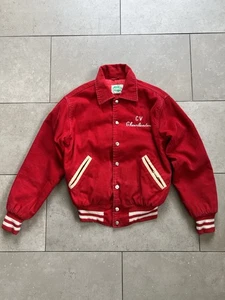 Vintage 50s Maple Cheerleader Corduroy Varsity Letterman Union Made Jacket Sz XS - Picture 1 of 22