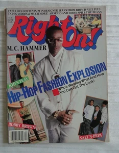 Vintage Magazine Right On! April 1990 Bobby Brown M.C. Hammer Salt-N-Pepa    140 - Picture 1 of 20