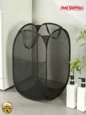 1PC Portable Mesh Laundry Hamper - Foldable Clothes Basket with Handles - NEW - Image 1 of 4