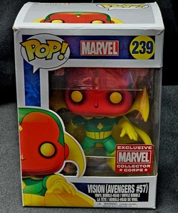 Funko Pop Exclusive #239 Vision Avengers #57 Marvel Collector Corps Box Ding! - Picture 1 of 8
