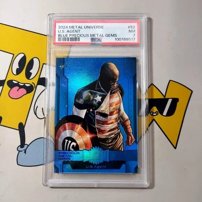 Skybox Marvel Metal Universe Avengers PMG Blue 1/50 Captain America PSA Card - Image 1 of 4