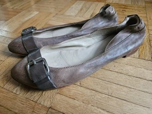 AGL * Gr. 37,5 * Ballerinas * braun taupe * komplett Leder - Bild 1 von 10