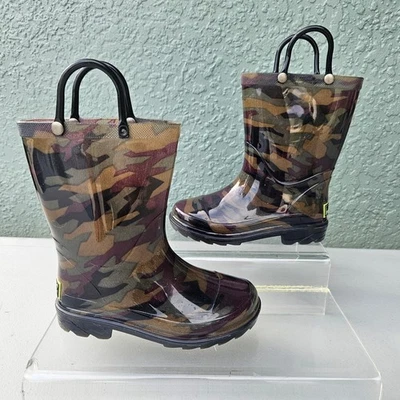 Botas de lluvia Western Chief Youth camufladas iluminadas zapatos para niños pequeños talla US 10 Foto 1 de 4