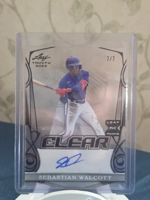 2023 Leaf Trinity Clear Autographs Sebastian Walcott #CA-SW1 Black /7 (AU, RC) - Image 1 of 3
