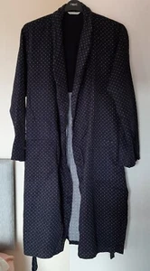 Marks & Spencer Mens Cotton Dressing Gown Size Small Blue Long Belted Robe - Picture 1 of 4