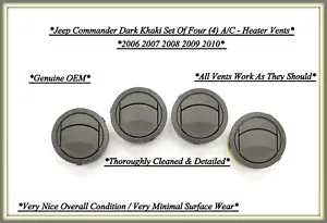 2006-2010 Jeep Commander Dash A/C Heat Air Vents Set of Four Khaki 07 08 09 - Picture 1 of 3